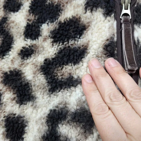 Members‎ Mark Cozy Sherpa Fleece Jacket Leopard Print Full Zip Size M - Picture 2 of 7